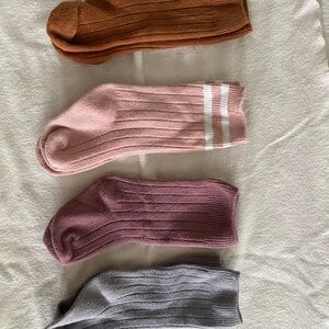 Little Love Bug knee high Kids' Ribbed Socks Set - Pink, Brown, Purple, Gray